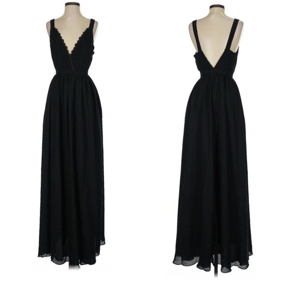 NEW Fame & Partners Plunge Neck Formal Maxi Dress - Picture 3 of 6